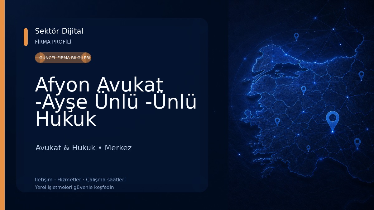 Afyon Avukat -Ayşe Ünlü -Ünlü Hukuk Avukat & Hukuk