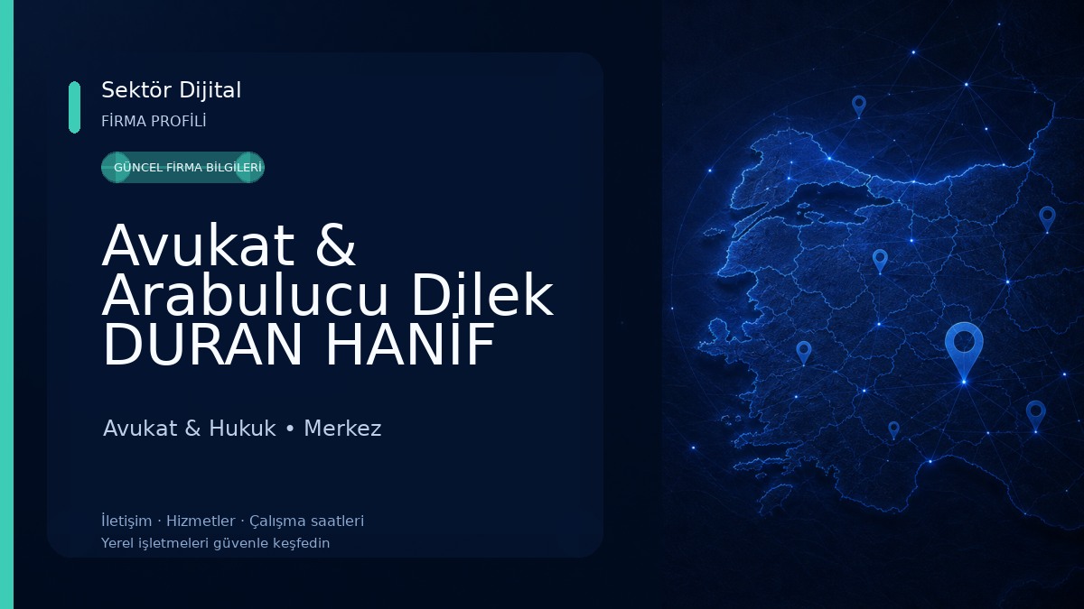 Avukat & Arabulucu Dilek DURAN HANİF Avukat & Hukuk