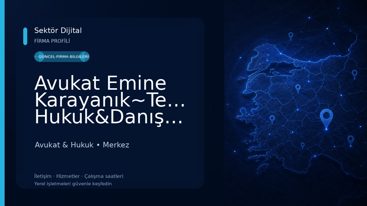Avukat Emine Karayanık~Temsil Hukuk&Danışmanlık Avukat & Hukuk