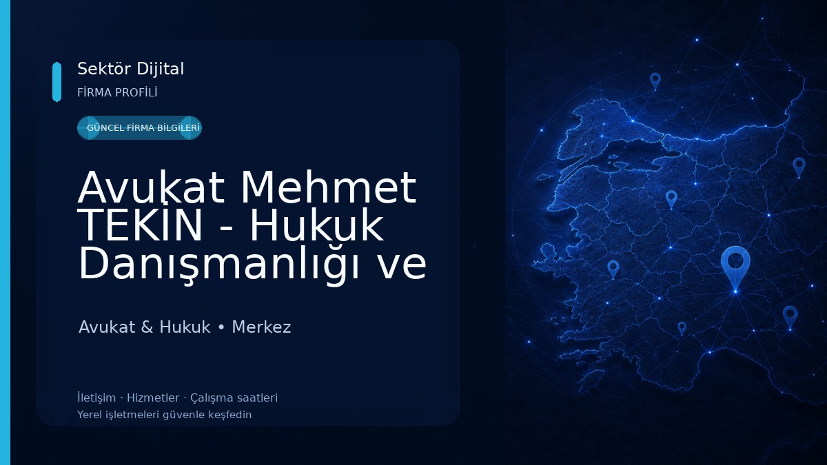 Avukat Mehmet TEKİN - Hukuk Danışmanlığı ve Temsil Faaliyetleri 