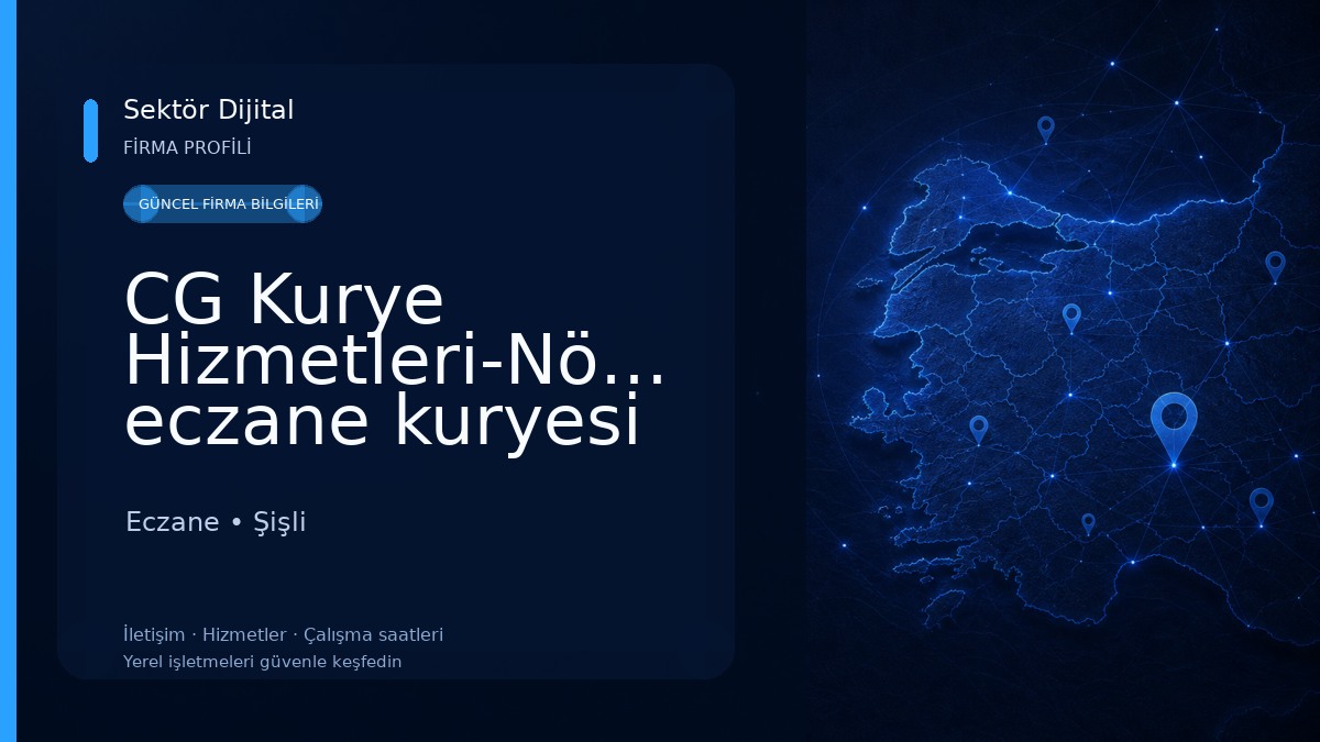 CG Kurye Hizmetleri-Nöbetçi eczane kuryesi Eczane