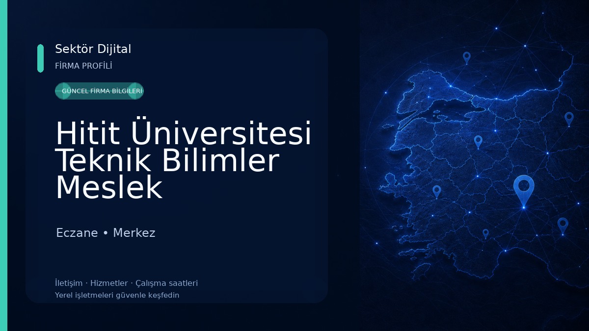 Hitit Üniversitesi Teknik Bilimler Meslek Yüksekokulu Eczane