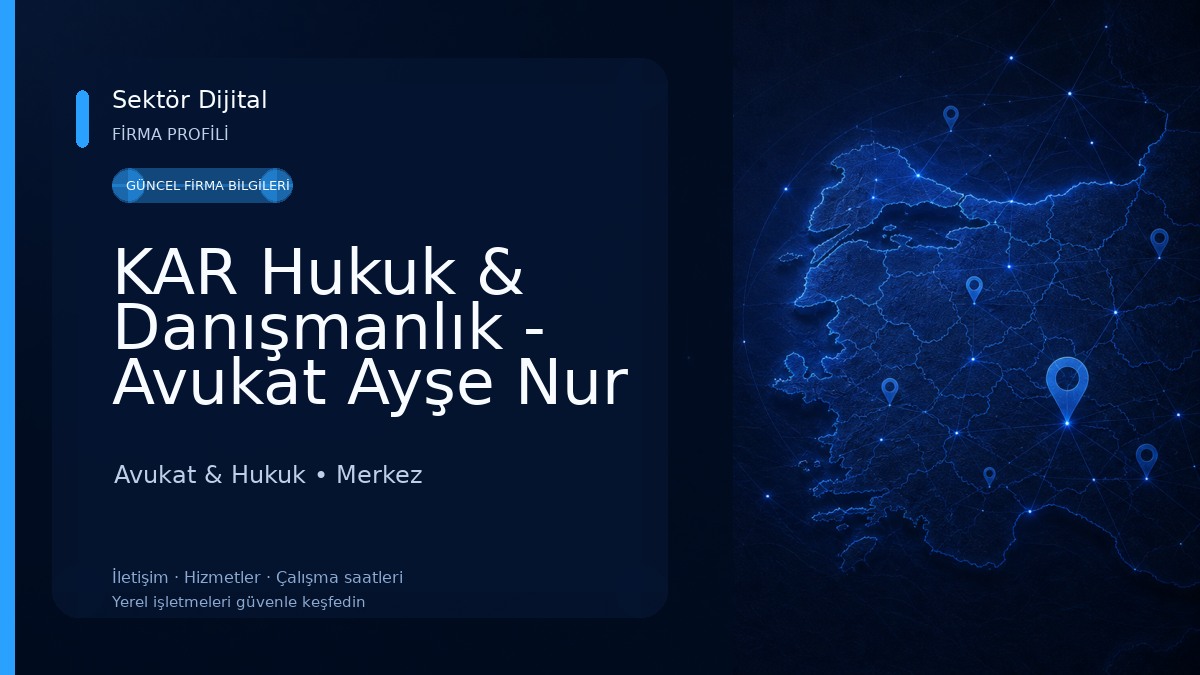 KAR Hukuk & Danışmanlık - Avukat Ayşe Nur KAR - Osmaniye Avukat & Hukuk