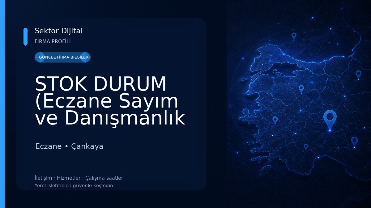 STOK DURUM (Eczane Sayım ve Danışmanlık Hizmetleri) Eczane